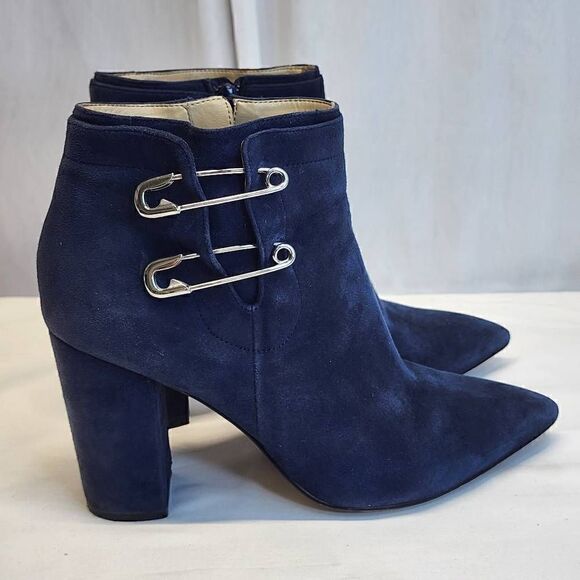 Katy Perry The Eliza Blue Suede Ankle Bootie Size 10 - Picture 3 of 12
